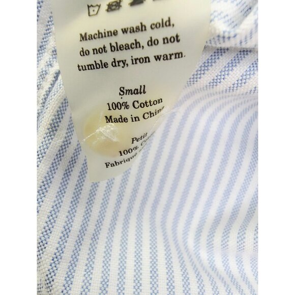 Everlane Size Small Mens White Blue Stripe Button Down Long Sleeve Cotton Shirt - Picture 6 of 9